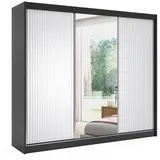 altdecor Kleiderschrank, Schwarz, Weiß, Holzwerkstoff, 250x215x61 cm, Schlafzimmer, Kleiderschränke