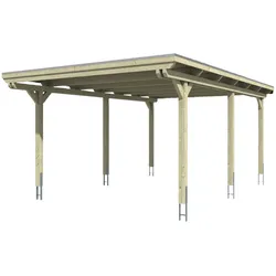 SKANHOLZ Carport »Emsland«, BxT: 404 x 604 cm, Firsthöhe: 242 cm, farbbehandelt - braun