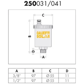 CALEFFI Schnellentlüfter Solar 3/8" mit