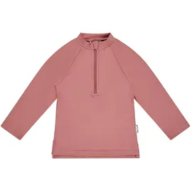 Sterntaler Badeshirt Langarm Uni – UV-Schutz 50+ Schwimmshirt – Unisex Beachwear schnelltrocknend – Kinder Rashguard mit Reißverschluss & Kinnschutz – Rosenholz, Größe 68 - 68
