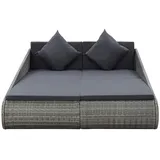 vidaXL Gartenbett Grau 110x200 cm Poly Rattan