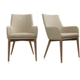 miliboo 2er-Set Design-Sessel Polyester Beige shana
