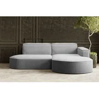 kaiser möbel Ecksofa Designer Modena Studio stoff Dicker Cord Poso Silber Rechts