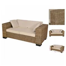 vidaXL Sofa-Set 2-Sitzer natur