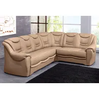 Ecksofa SIT & MORE "Bansin L-Form" Sofas Gr. B/H/T: 265cm x 94cm x 215cm, NaturLEDER, langer Schenkel links, ohne Bettfunktion, braun (cappuccino) wahlweise mit Bettfunktion