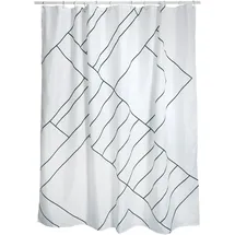 MSV Duschvorhang Monolithic 180 x 200 cm schwarz-weiß