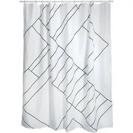 MSV Duschvorhang Monolithic 180 x 200 cm schwarz-weiß