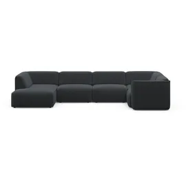 Raum.Id Wohnlandschaft Merid U-Form, jederzeit durch Module erweiterbar, B/T/H: 367/206/70 cm«, Cord Ottomane links grau/anthrazit