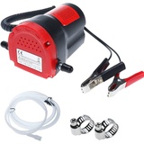 FreeTec 12V 60W Ölabsaugpumpe Dieselpumpe Ölpumpe Kraftstoffpumpe zum Ölwechsel Motoröl Heizöl (Rot)