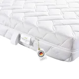 PROCAVE AloeVera Matratzenbezug versteppt, mit 4-Seiten Reißverschluss und 4 Handgriffen, 100% aus Deutschland in 90x210 cm für Matratzen-Höhe 21cm