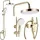 REA Bloom Duschgarnitur Weiß/Gold 144 cm