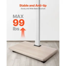 Vevor rollbarer TV-Ständer TV-Wagen für 812,8-1778 mm TVs bis zu 45 kg, 25° Links-Rechts-Drehung & höhenverstellbare TV-Halterung mit Regal für Ecke Schlafzimmer Wohnzimmer (max. 600 x 400 mm)