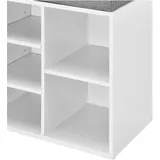 [en.casa] Ymir 103 x 48 x 30 cm mit Sitzbank / weiß grau