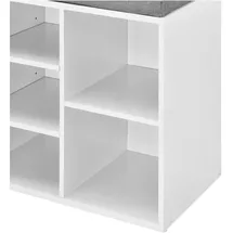 [en.casa] Ymir 103 x 48 x 30 cm mit Sitzbank / weiß grau
