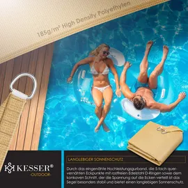 Kesser KESSER® Sonnensegel Sonnenschutz Windschutz HDPE Gewebe wasserabweisend & windabweisend 5-Fach quer vernäht robust | stabil Schattenspender... Garten Balkon Terrasse