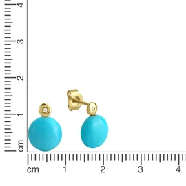 Jamelli Ohrstecker JAMELLI vergoldet mit Türkis und Zirkonia Silber 925 one-size