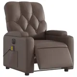 vidaXL Massagesessel, Sessel Elektrisch, Relaxsessel mit Liegefunktion Vibrationsfunktion, Fernsehsessel Liegesessel für Wohnzimmer, Braun Kunstleder