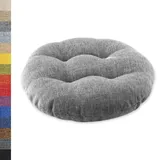 Lsjoaw Sitzkissen Rund 50cm 1 Stück Bodenkissen Rund Sitzpolster Stuhlauflage Sitzpolster Stuhlkissen Polster Auflage für Wohnzimmer Büro Konferenzraum Leinenimitat (Grau)