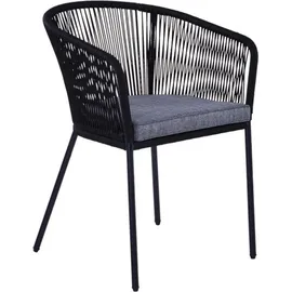 Estexo Gartenstuhl Lounge Stuhl 2er Set Gartensessel 56 x 76 x 56 cm schwarz