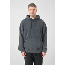 Cleptomanicx Hoodie Boxy Hooded Ligull Washed Dunkelgrau L