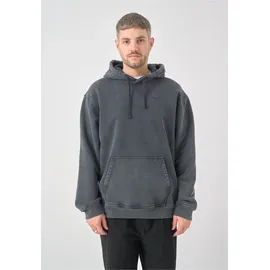 Cleptomanicx Hoodie Boxy Hooded Ligull Washed Dunkelgrau L