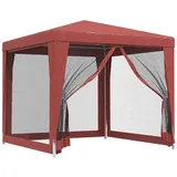 vidaXL Partyzelt mit 4 Mesh-Seitenwänden Rot 2,5x2,5 m HDPE