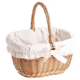 e-wicker24 Alles aus Weide Geschenkkorb aus Weide, Weidenkorb in Naturfarbe, Präsentkorb, Dekorationskorb, Henkelkorb