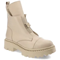 Beige Stiefeletten Armodo Reißverschluss-Schuhe, 36