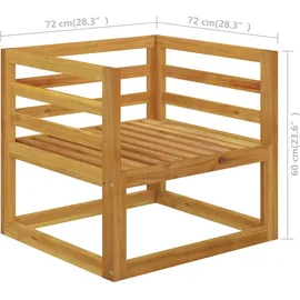vidaXL Gartenstuhl 73,9 x 76,7 x 22,2 cm cremeweiß 1 St.
