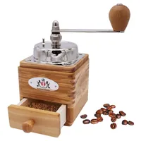 ZASSENHAUS Kaffeemühle Zassenhaus Kaffeemühle MONTEVIDEO, 0 W, Kegelmahlwerk, 50 g Bohnenbehälter, Kombination aus Edelstahl und edlen Hölzern, Kompaktes Design beige
