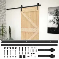 vidaXL Schiebetür Natur und Schwarz 90 x 210 cm 3444864