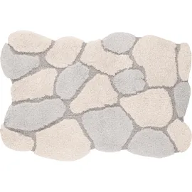 KLEINE WOLKE Badematte Brick Creme/Grau 60 x 50 cm