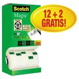 Scotch MagicTM Tape Klebefilm matt 19,0 mm x 33,0 m 12 Rollen + GRATIS 2 Rollen