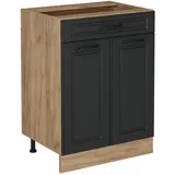 Vicco Unterschrank R-Line, Anthrazit Landhaus/Goldkraft Eiche, 60 cm mit Schublade, oh... grau Ø 60 cm x 60 cm x 81.6 cm x 46 cm