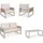BIZZOTTO Captiva 1 Sofa 2 Sessel 1 Tisch Aluminium, Polyester Beige,