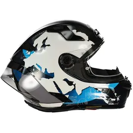 Nolan X-804 RS Ultra Carbon Dunkelblau/Weiß/Hellblau S