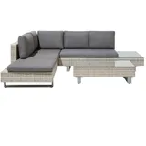 Beliani Rattan Lounge-Set hellbraun