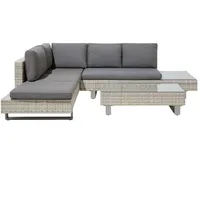 Beliani Rattan Lounge-Set hellbraun