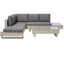 Beliani Rattan Lounge-Set hellbraun