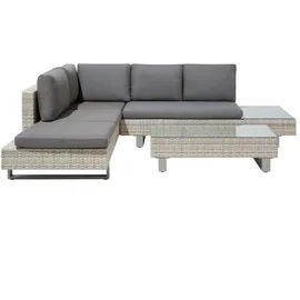 Beliani Rattan Lounge-Set hellbraun