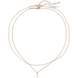 Hey Happiness Perlenketten-Set 2er 925 Sterlingsilber Rosegold Damen 