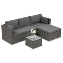 beautysofa SEVILLA Loungeset dunkelgrau