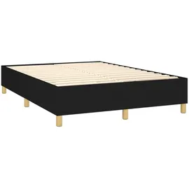 vidaXL Boxspringbett mit Matratze Schwarz 140x200 cm Stoff1378212