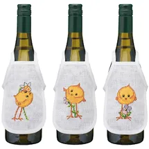 Permin Kreuzstich Stickpackung Flaschenschürzen 3 Stück Kyllinger Zählmuster