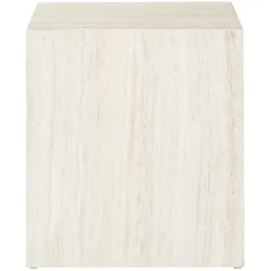 Beistelltisch SALESFEVER, beige (travertin, travertin, travertin), B:45cm H:50cm T:45cm, MDF, mit Melaminfolie überzogen, Tische, quadratisch 45x45 cm, in Marmoroptik foliert