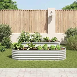 vidaXL Garten-Hochbeet verzinkter Stahl 240 x 80 x 44 cm Silber
