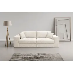 Big-Sofa WERK2 "Rozzana mit viel Platz und aktuellen Bezugsvarianten", beige (natur), B:246cm H:82cm T:105cm, 100% Polyester, Sofas, mit losen Rückenkissen