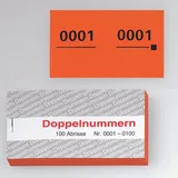 WOLF & APPENZELLER Doppelnummernblöcke 0001-0100, 0101-0200, 0201-0300, 0301-0400, 0401-0500, orange, 5 Blöcke