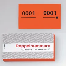 WOLF & APPENZELLER Doppelnummernblöcke 0001-0100, 0101-0200, 0201-0300, 0301-0400, 0401-0500, orange, 5 Blöcke