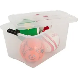 Iris Ohyama Aufbewahrungsbox mit Deckel, 45L, 6er-Set, Transparent, Schnappverschlüsse mit Griffen, Stapelbar, Stark & Langlebig, Für Kleidung, Garage, Zuhause, Büro, Plastikbox, Lagerung TB-45